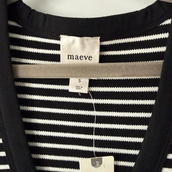 Maeve Striped Black and White Tank Top - Picture 2 of 4